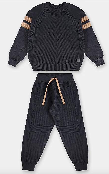Conjunto Infantil Masculino em Tricot (Azul) Up Baby