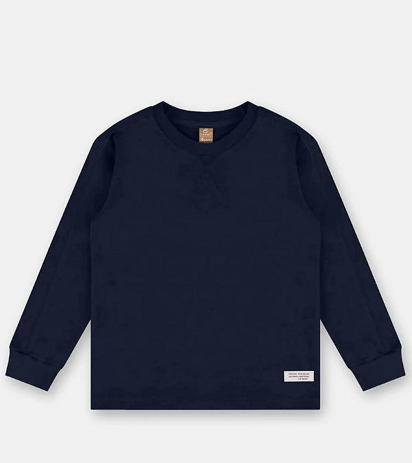Camiseta Infantil Masculina em Malha Piquet com Elastano Azul Marinho