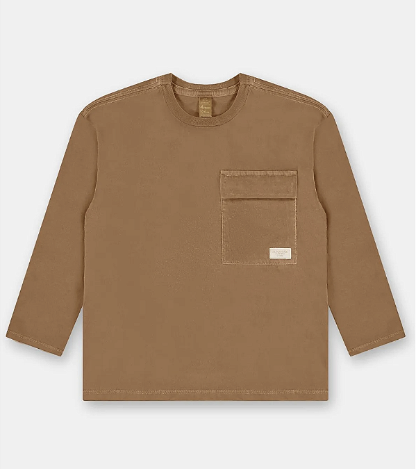Camiseta Infantil Masculina em Meia Malha Marrom Esquilo