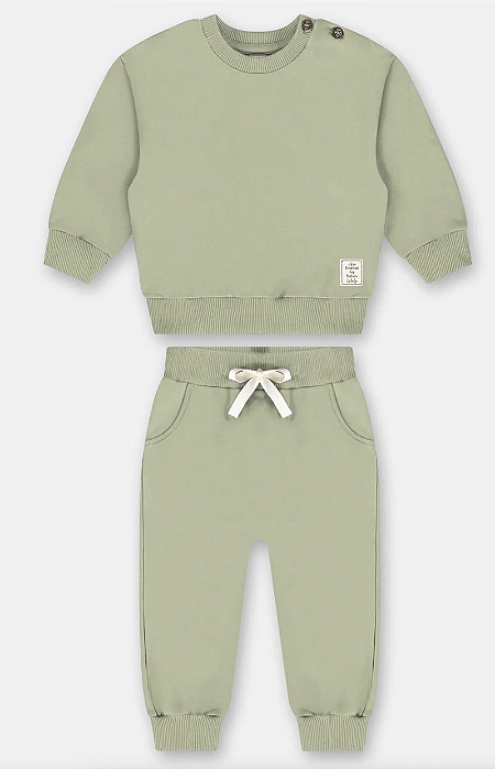 Conjunto com Blusão e Calça Nature Unissex para Bebê Verde