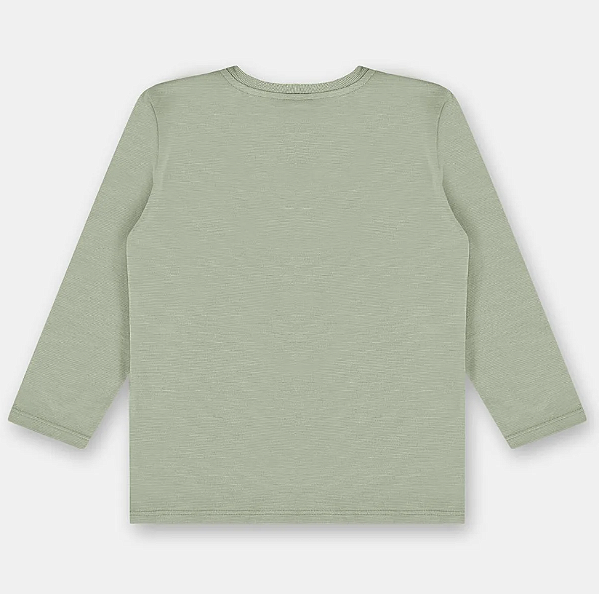 Camiseta Infantil Masculina em Malha Flamê Linho Verde