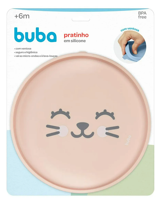Pratinho Em Silicone Com Ventosa Gummy Pêssego  - Buba