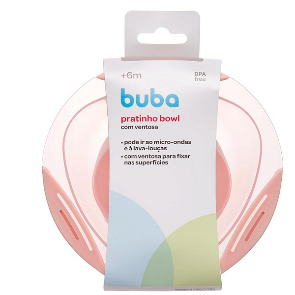 Pratinho Bowl Rosa Com Ventosa  - Buba