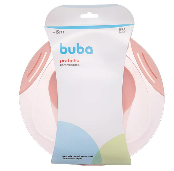 Pratinho Com Ventosa Rosa - Buba