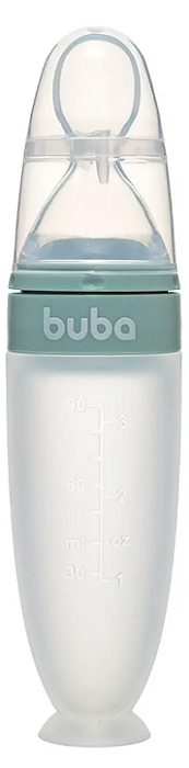 Colher Dosadora Em Silicone Com Ventosa Verde  - Buba