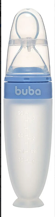 Colher Dosadora Em Silicone Com Ventosa Azul  - Buba