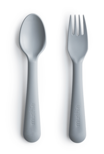 Kit Garfo e Colher PP Cinza Mushie