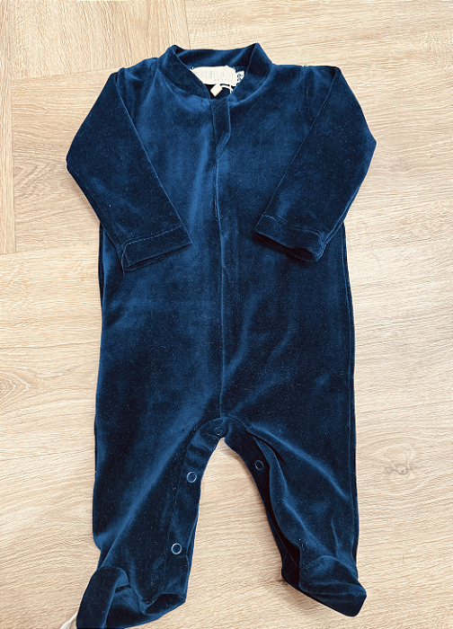 Macacão em Plush Zíper - Azul Marinho