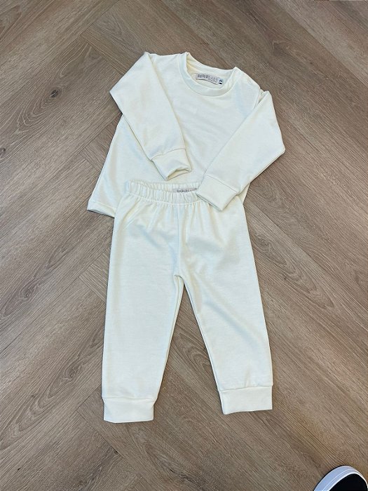 Conjunto Moletim Felpado - Offwhite