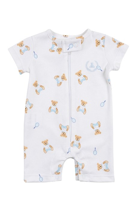 Macacão Curto Urso Azul Bebê