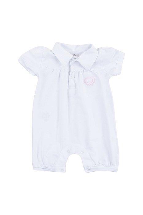 Macacão de Pima Polo Curto Feminino - Branco