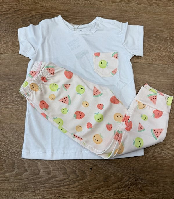 Pijama Calça e Blusa Manga Curta - Frutinha