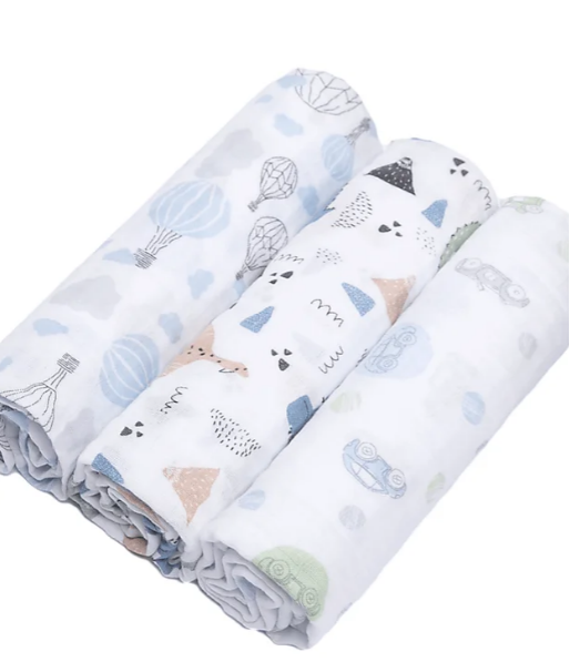 Cueiro Swaddle Soft Estampado 100cm x 80cm (3un) Jurassic - Papi