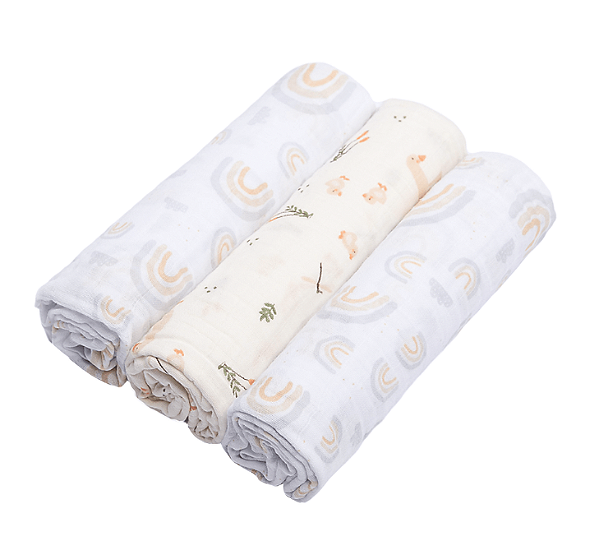Cueiro Swaddle Soft Estampado 100cm x 80cm (3un) Passeio dos Patinhos - Papi