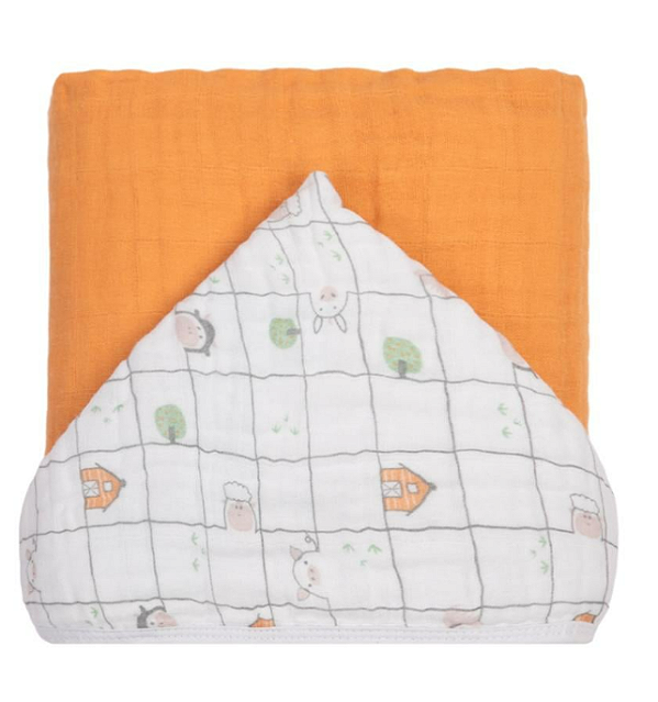 Toalha De Banho Soft Premiun  Papi Baby Com Capuz 90Cm X 70Cm - ANIMAIS XADREX