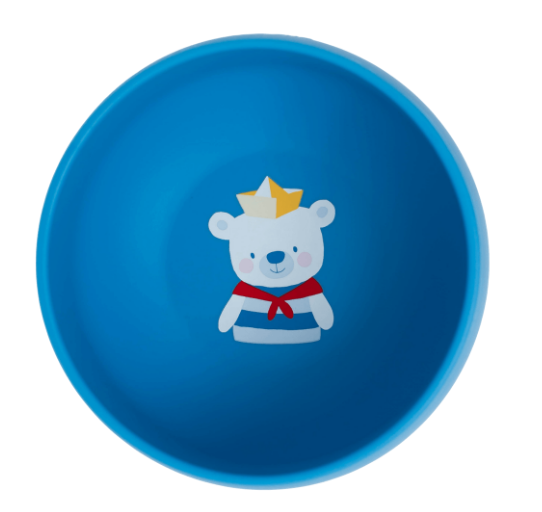 Bowl De Silicone Com Ventosa Ursinho Navy Azul Büp Baby
