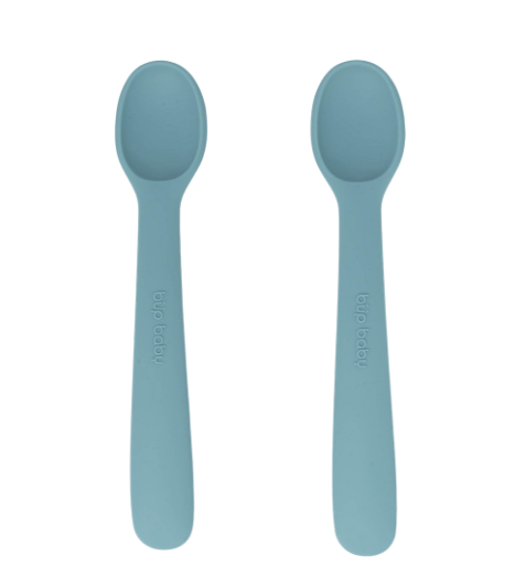 Kit Com Duas Colheres De Silicone Azul Sonho Büp Baby