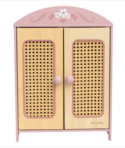 Brinquedo De Madeira Guarda-Roupa De Boneca Com Palha Büp Baby