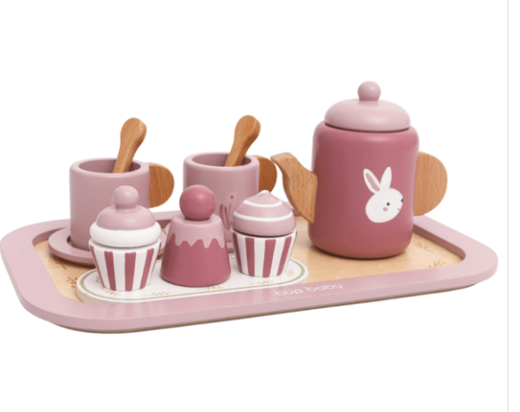 Brinquedo De Madeira Kit Chá Da Tarde Rosa Büp Baby