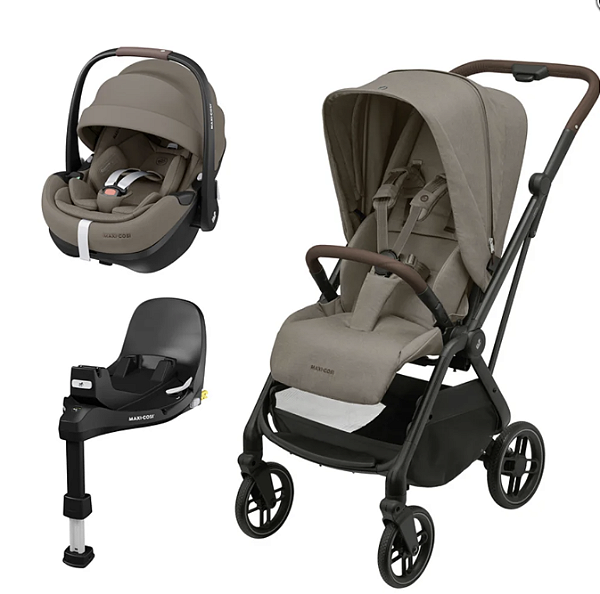 Travel System Carrinho Leona² Pebble Pro 360 Twillic Truffle - Maxi Cosi