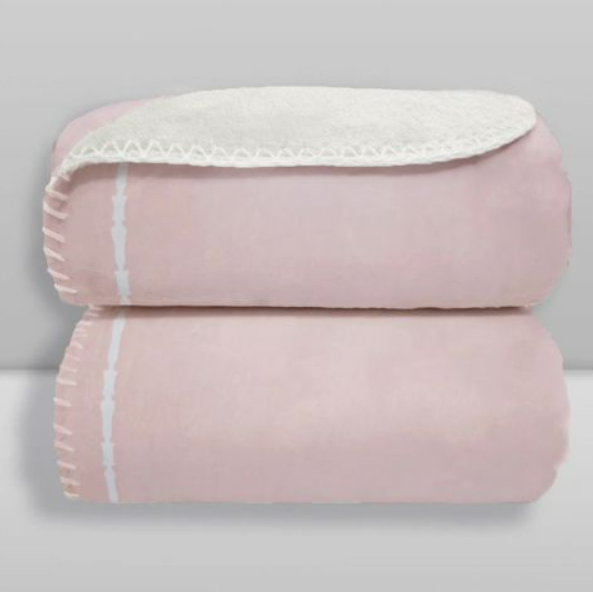 Manta Laço Bebê Velvet Moon Frame Rosa