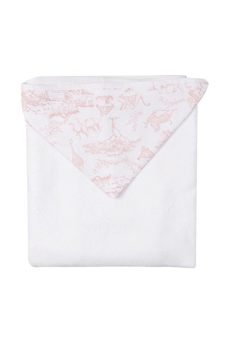 Toalha com Capuz e Fralda Rosa Toile d
