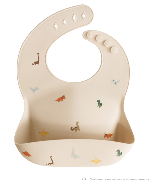 Babador Cata-Migalhas De Silicone Dinossauro Mushie