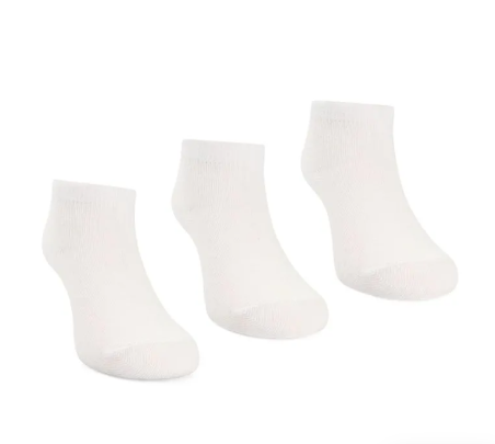 Kit de Meia Branco com 3 Pares Cano Baixo 16-20 - Pimpolho