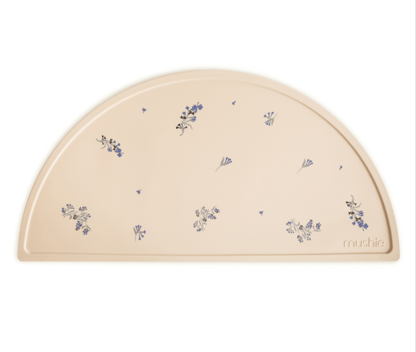 Jogo Americano De Silicone Flores Azuis Mushie