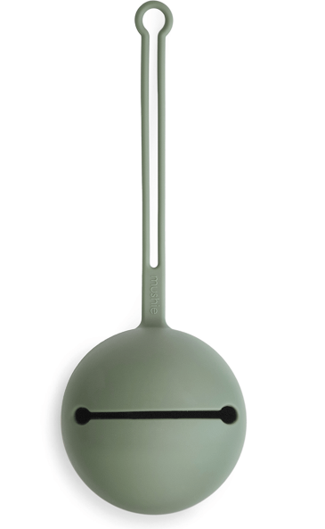 Porta Chupeta De Silicone Ball Verde Tomilho Mushie