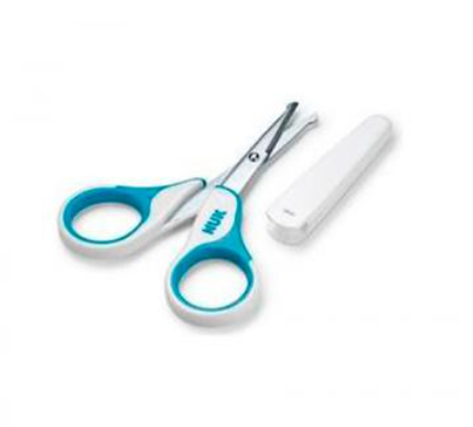 Tesoura com Pontas Arredondadas Capa Protetora -Azul - Nuk