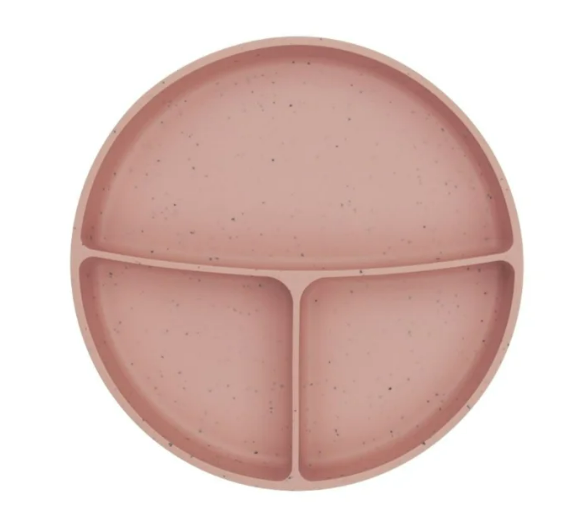 PRATO COM DIVISORIAS E SUCCAO SILICONE PLATINUM BLUSH - KIKKABOO