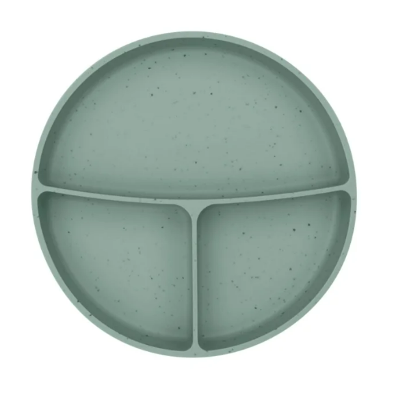 PRATO COM DIVISORIAS E SUCCAO SILICONE PLATINUM SAGE - KIKKABOO