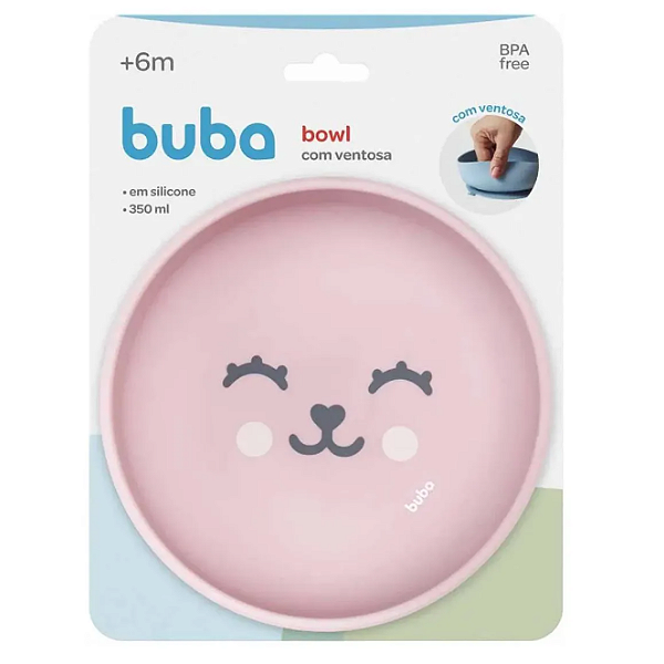 Bowl Em Silicone Gumy com Ventosa Rosa - Buba