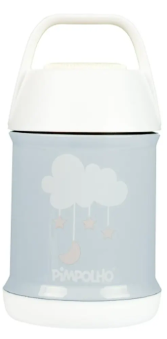 Pote Térmico Inox 450ml Pimpolho Cor CINZA/NUVEM