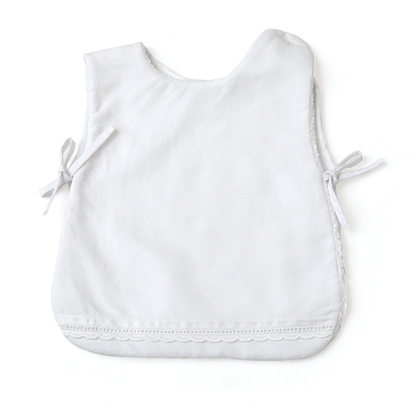 Babador Colete Bordado Branco