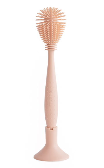 Escova Para Mamadeira De Silicone Rosa Mushie