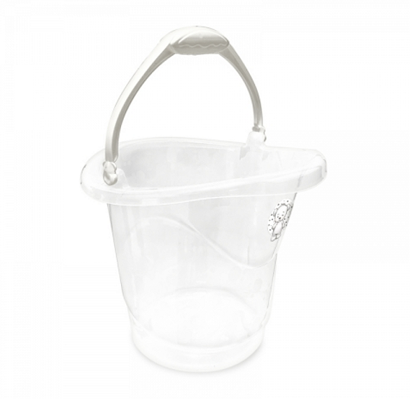 Balde para Roupa de Bebê Transparente com Branco