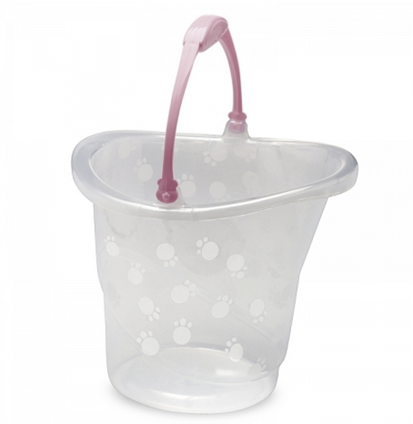 Balde 8 litros Transparente Rosa Bebê