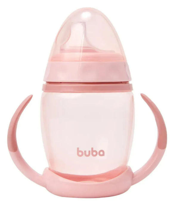 Copo Infantil Treinamento Com Alça Removível Rosa 250ml Buba