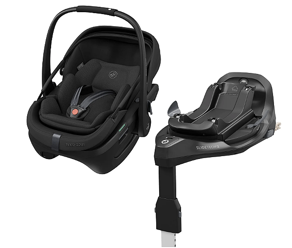 Bebê Conforto Coral Slide Pro + Base Slide Pro Onyx Black