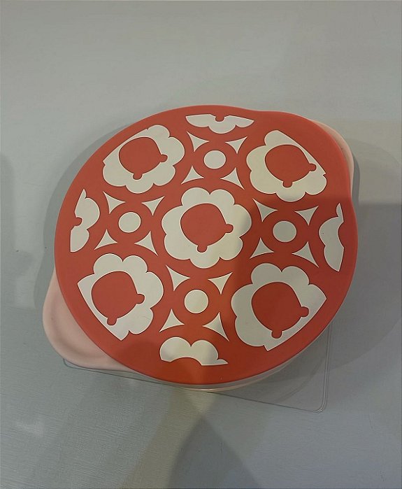 TIGELA COM SUCÇÃO E TAMPA LEÃO CORAL MARCUS - VERMELHO