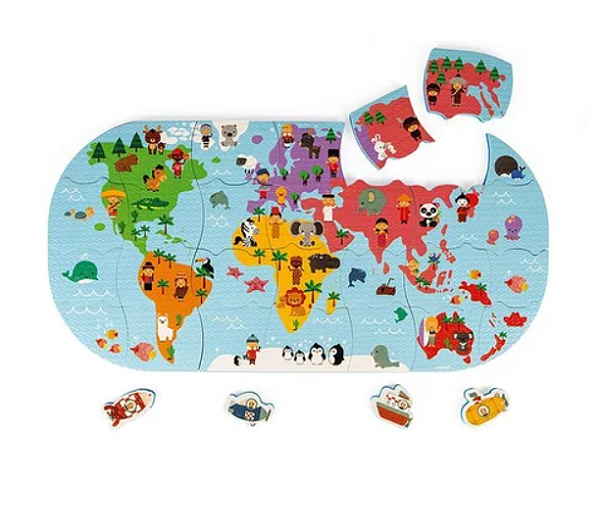 Mapa de Banho Exploradores do Banheiro 28 Peças - Janod