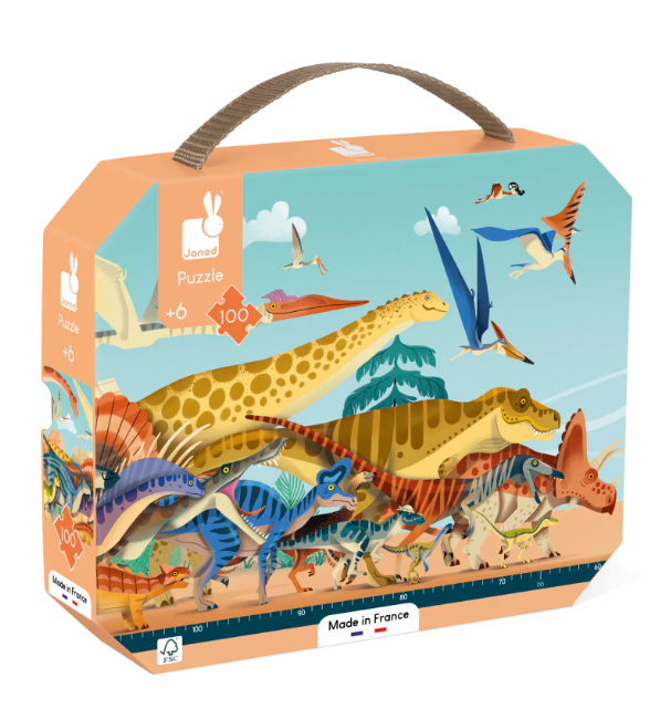 Maleta Quebra-cabeça Panorâmico Dino - 100 peças