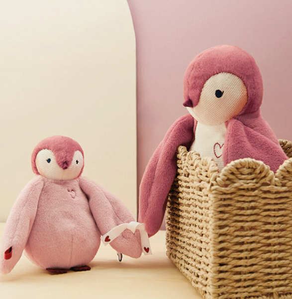Pinguim de Pelúcia Mãe e Filho Rosa - Kaloo