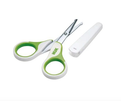 Tesoura com Pontas Arredondadas Capa Protetora - Verde - Nuk