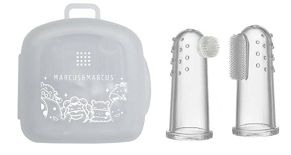 Kit 2 Dedeiras de Silicone Massageadora para Bebês - Marcus & Marcus