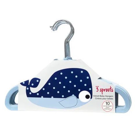 Set de Cabide Veludo Azul Claro (10 uni) - 3 Sprouts