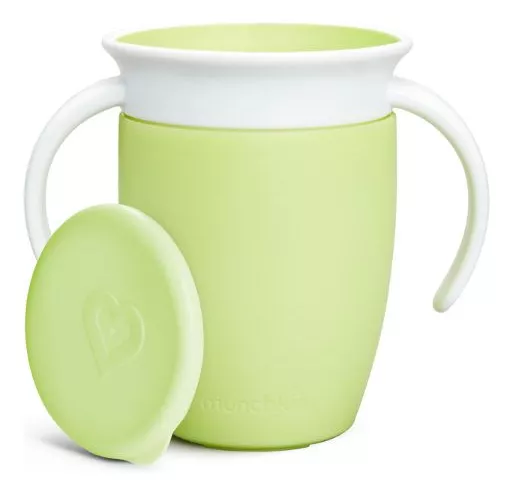 Copo 360 com Alça e Tampa Verde 207 ml - Munchkin