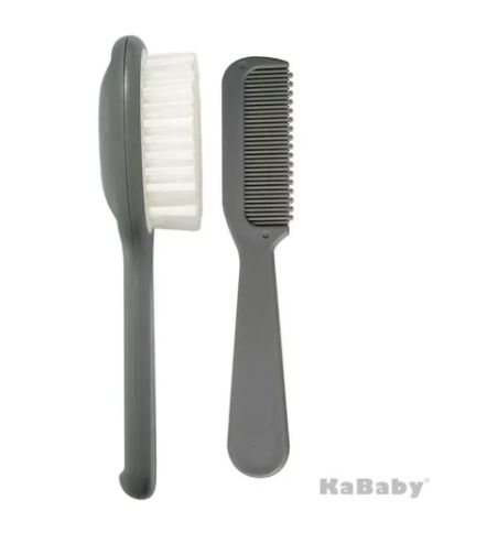 Kit Escova e Pente Cinza - Kababy